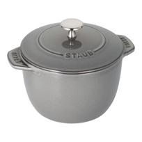Staub Cocotte de Rice Dažyta Emaliuota Ketaus Ryžių Viryklė Japoniška La Cocotte de GOHAN [Iki 30 dienų bandomasis laikotarpis]  La GOHAN  Pilka, Vidutinė, 16cm, pilka spalva