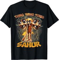 Women Men Humor Tung Tung Tung Sahur Funny Meme Italian T-Shirt Unisex T-Shirt L