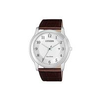 CITIZEN Ecology Drive kolekcijos Šviesos energija maitinamas kvarcinis mechanizmas Karvės odos dirželis Laikrodis Vyriški laikrodžiai AW1211-12A Umber Strap