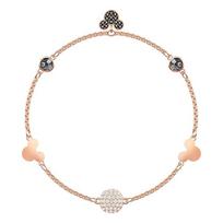 Rose Gold-Tone Mickey Mouse Charm Bracelet with Pavé Crystal Accents raudona