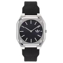 Adidas Originals Rankinis Laikrodis Kvarcinis Mechanizmas Silikoninė Apyrankė 39mm Juodas Ciferblatas Vyriški Laikrodžiai AOFH24002 Black Dial