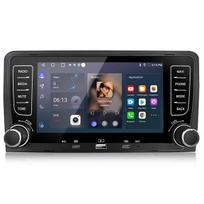 automagnetola radijas junsun audi a3 s3 8p 2003-2013 gps navigacija usb wifi bluetooth carplay fm vairo valdymo funkcija
