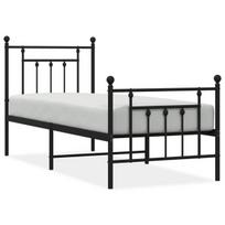 Lovos rėmas su galvūgaliu/kojūgaliu vidaXL, juodas
