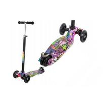 Triratis paspirtukas scooter su led ratais graffiti rose