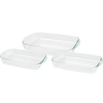 Kepimo indai Excellent Houseware 3 dalių rinkinys, grūdintas stiklas, permatomas, įvairių talpų