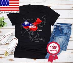 Vakarų Taivano Juokingi Kinijos Marškinėliai T-shirt Taivano Palaikymas L XL Vyrai Moterys Unisex Marškinėliai XXL