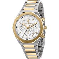 Maserati Stile White Bicolor Vyrų Kvarcinis Chronografas Laikrodis R8873642009 balta