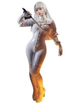 Suaugusiųjų Šaunus Mielas Chowbie Vienuolė Sesuo Velnias Ragana Kūno kostiumas Leotardas Cosplay Kostiumas Apranga Maskaradas Transformacija Kaukė Balta [Miccostumes] Moteriškas balta