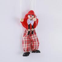 Ištraukiama virvelė lėlė klounas medinė marionetė bendra veikla lėlė senovinis žaislas vaikui violetinė