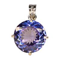 Natūraliai spalvą keičiantis aleksandritas 36 ct 925 prabos sidabro pakabukas Sertifikuotas 17.4 mm approx. įvairiaspalvis