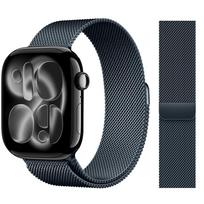 Milanese Loop Strap For Apple Watch Bands 44mm 46mm 40mm 45mm 41mm 42mm correas bracelet iWatch series 10 11 se 7 8 9 ultra 2 3 S10-42mm 38 40 41mm sidabras