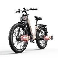 Moteriškas elektrinis kalnų dviratis, 26 colių elektrinis dviratis, 2000 W dvigubas variklis, 48 ​​V baterija, 25 km/h, hidrauliniai stabdžiai, 40–60 km atstumas chaki