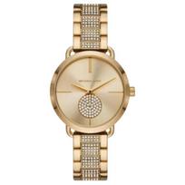 MICHAEL KORS Laikrodis ant riešo Kvarcinis mechanizmas Nerūdijančio plieno apyrankė 36mm Auksinis ciferblatas Moteriškas laikrodis Atsparus vandeniui 50m MK4602 Gold Dial
