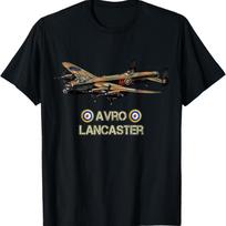 MenS 100 Cotton TShirt WWII AVRO Lancaster Heavy Bomber Graphic Tee Black Vintage Aviation Design Casual Shirt for Men S