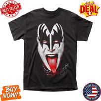 Gene Simmons Stiliaus Trumpomis Rankovėmis Medvilniniai Marškinėliai Roko Grupės Grafiniai Marškinėliai Unisex Unisex Marškinėliai XL