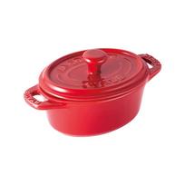 Staub keraminis ovalus mini krepšelis Laikymo indų rinkinys Japoniška keraminė ovali krepšelio pora, vyšninė, 11 cm, 2 vnt., atspari karščiui, tinkama naudoti mikrobangų krosnelėje [Oficialus
