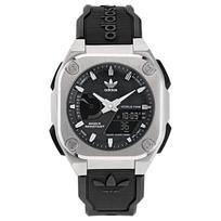 Adidas Originals Apyrankinis Laikrodis Kvarcinis Mechanizmas Guminė Apyrankė 45mm Juodas Ciferblatas Unisex 50m Atsparus Vandeniui AOFH23575 Black Dial