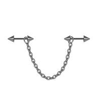 Fashion Stainless Steel Industrial Piercing Long Rod Chain Star Tragus Earrings Jewelry for Women Men