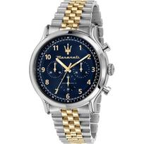 Maserati Epoca Mėlynas Dvispalvis Metalinis Vyriškas Kvarcinis Chronografas R8873618030 Laikrodis mėlyna
