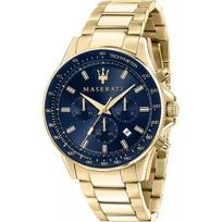 Maserati Sfida Mėlynas Nerūdijančio plieno Auksinis vyriškas kvarcinis chronografo laikrodis su data R8873640008 mėlyna