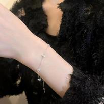 Jkeli Real 925 Silver Zircon Clover 14K Chain Charm Bracelet For Women Trendy Fine Jewelry Minimalist Accessories 18cm auksas