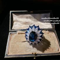Sri Lanka Blue Cornflower Gemstone Necklace, Galaxy Bright, 18K Gold Plated, Royal Blue Flower Zircon Earrings