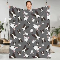 Bulterjeras Minkšti Patvarūs Tušti Antklodės Augintinis Pilkas Kempingas Patalynė Mesti Žiema Juokingas Dizainas Flanelinis Lovatiesė Sofa Lova Užvalkalas 30x40in