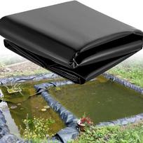 Tvenkinio plėvelės lauko HDPE, Žuvų tvenkinio plėvelė, Aukštos kokybės iš anksto suformuota, lengvai pjaustoma, Skirta sodo upeliams one size juoda