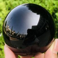 Natūralus Juodasis Obsidianas Rutulys Gydantis Kristalas Magijos Rutulys Reiki Akmenys Feng Shui Rutulys Kolekcionuojamas Daiktas Namų Dekoras Be Stovo 40mm juoda