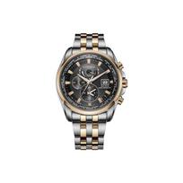 CITIZEN Sky Eagle kolekcijos Laikrodis su kvarciniu mechanizmu, maitinamas šviesa, nerūdijančio plieno apyranke Vyriški laikrodžiai AT9038-53E Black Dial