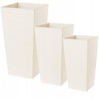 3x gėlių vazono sodo vazono kremo rinkinys 68cm