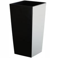 Gėlių vazonas Gėlių vazonas + sodo gėlių stovas aukštas, juodas blizgus 68 cm