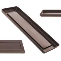 Gėlių vazonų stovas 40 cm stačiakampis Mocha plastikinis padėklas