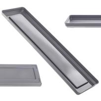 Gėlių vazonų stovas 50 cm stačiakampis antracito plastikinis padėklas