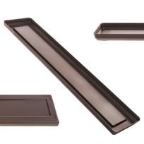 Gėlių vazonų stovas 53,5 cm stačiakampis Mocha plastikinis padėklas