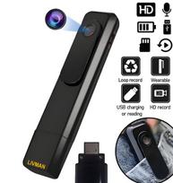 Nešiojama ir nešiojama USB kamera ir balso įrašymo įrenginys LIVMAN T008 su 64GB atminties kortele, HD 1080P, 560mAh