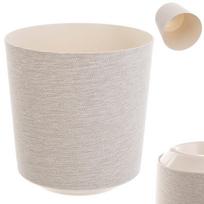 Vazonas plastikinis, 25 cm, su stovu, kreminis