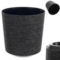 Vazonas plastikinis, 30 cm, su stovu, juodas