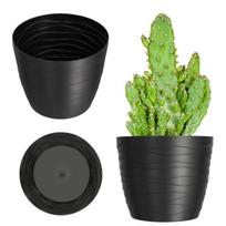 Vazono dėklas 13 cm, apvalus juodas