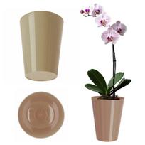 Orchidėjų vazono dėklas su stovu Kadax, 13 cm, smėlio spalvos