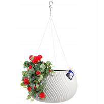 Pakabinamas gėlių vazonas balkono terasai Baltas dubuo 29,5 cm