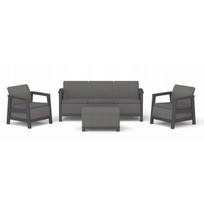 Keter Scandi Linea 3 Seater Set Grey