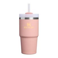Persikų spalvos iš nerūdijančio plieno su šiaudeliu termosas 600 ml Quencher H2.O FlowState™ Tumble Peach Rose – Stanley