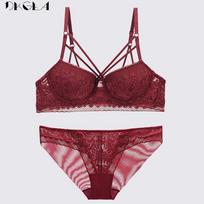 DKGEA Lace Brassiere Sexy apatinio trikotažo rinkinys Balta Push Up Liemenėlė moterims 70B juoda