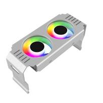 RAM aušintuvas su dviem aušinimo ventiliatoriais 13,5 CFM ARGB Aura Sync PWM temperatūros valdymas DDR4/5 stalinio kompiuterio atminties modulis Aliuminio aušintuvas Aušinimas balta