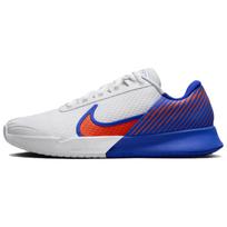 NikeCourt Air Zoom Vapor Pro 2 HC Balti Hyper Royal Hyper Crimson Vyriški teniso bateliai DR6191-106 EU 42.5