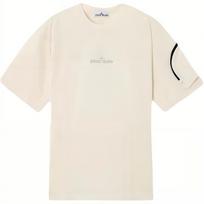 Stone Island SS25 Logo Crew Neck Drop Shoulder Arm Zipper Pocket Cotton Short Sleeve T-Shirt Men Tops K1S1521000-04S0115-V0093 S