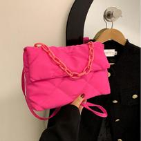 Yogodlns Didelės talpos Crossbody Kvadratiniai Krepšiai Laisvalaikio grandinėlė Moteriški Krepšiai pažastims Madingi Dygsniuoti Visoms rungtynėms Žiemos Paprasta Mergaitėms Apsipirkimas 29x7x19cm violetinė