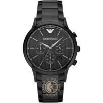 Emporio Armani Renato Juodo Metalo/Nerūdijančio Plieno Apyrankė Vyriškas Kvarcinis Chronografo Laikrodis AR2485 juoda