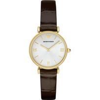 Emporio Armani Gianni T-Bar Motinos perlas Juoda oda Moteriškas kvarcinis laikrodis AR1910 perlamutro spalvos